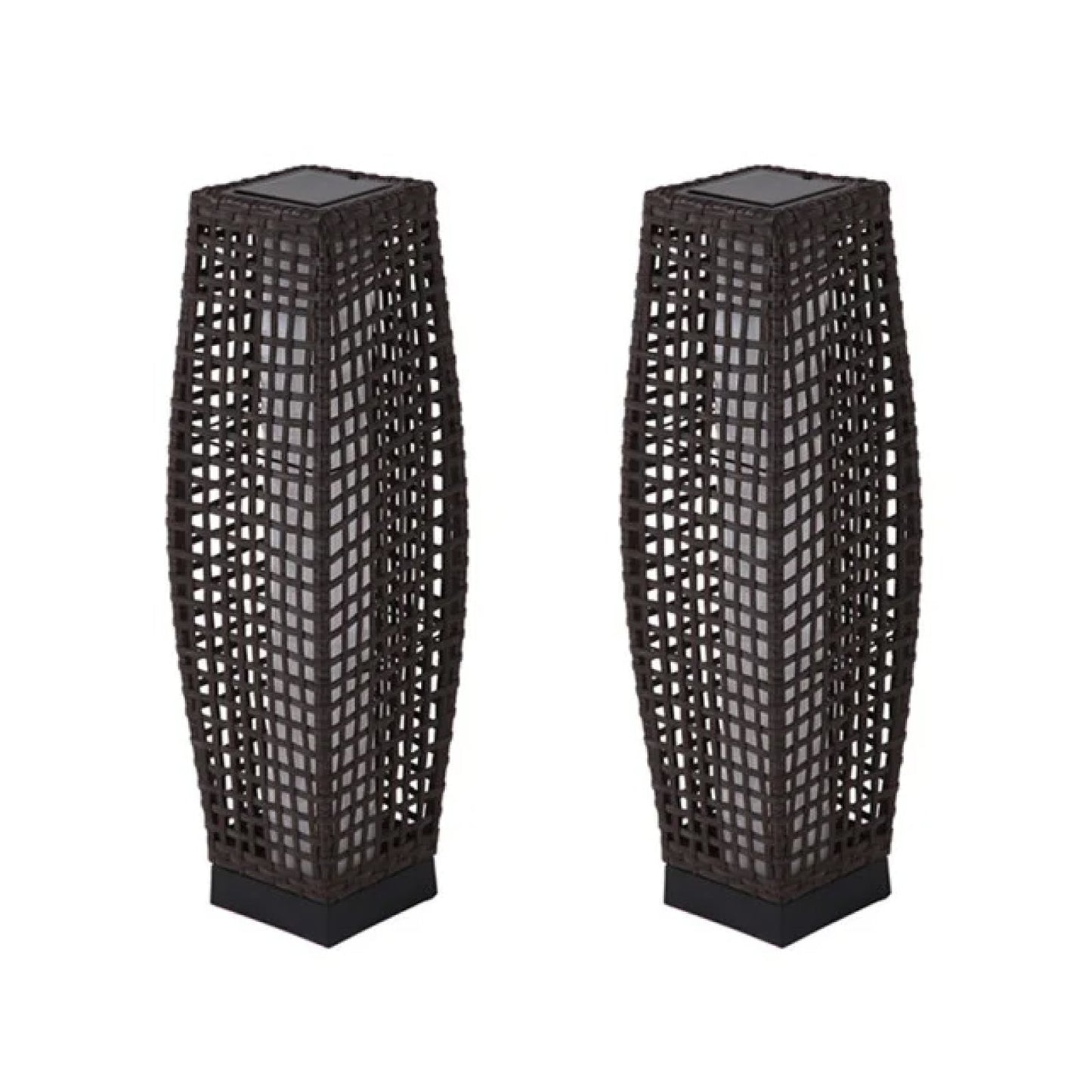FUJI Solar-powered Woven Wicker Floor Lamp