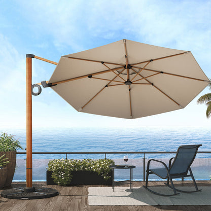 GRAND PATIO Offset Patio Umbrella,360-Degree Rotation (Weighted Base NOT INCLUDED)