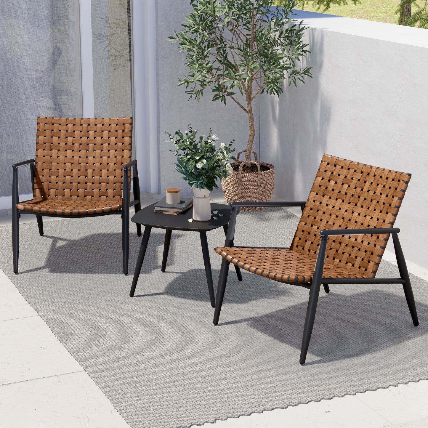 OUTDOOR AKSEL Woven Retro Lounge Chairs