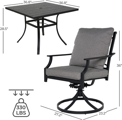 GRAND PATIO Swivel Dining Chairs Outdoor Dining Set Patio Dining Furniture Set