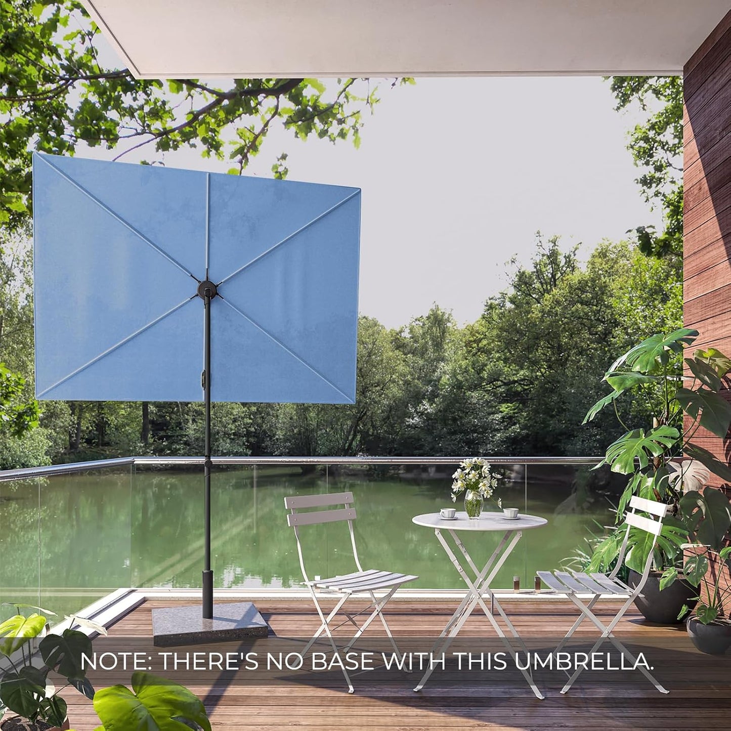 JENA 6x4 FT Rectangular Flat Patio Market Umbrella
