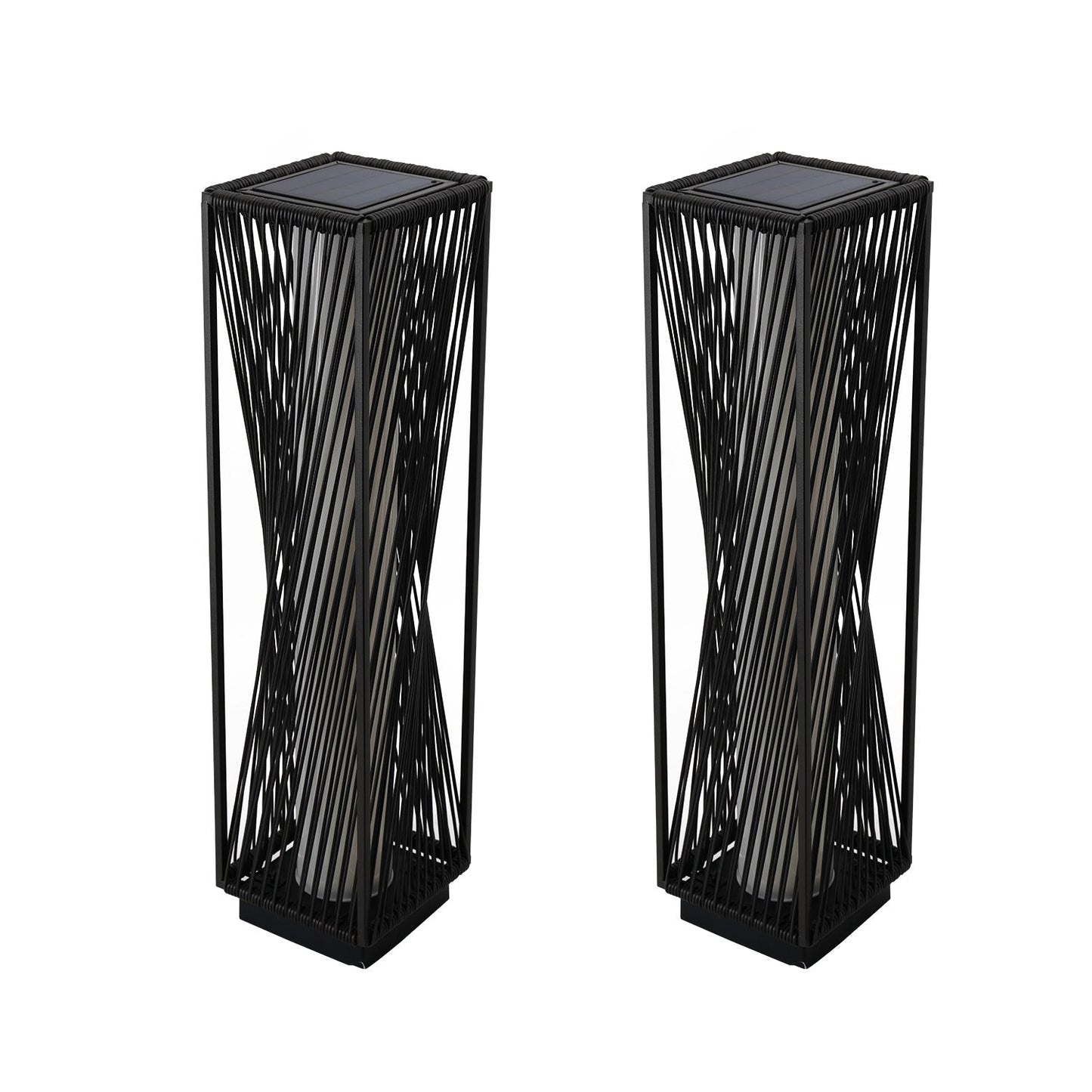 Outdoor Solar Floor Lamp Resin Wicker Solar Light Outdoor Waterproof for Yard, Garden, Pathway, Deck-Baffin, Dazzle Dance