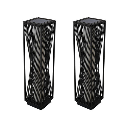 Outdoor Solar Floor Lamp Resin Wicker Solar Light Outdoor Waterproof for Yard, Garden, Pathway, Deck-Baffin, Dazzle Dance