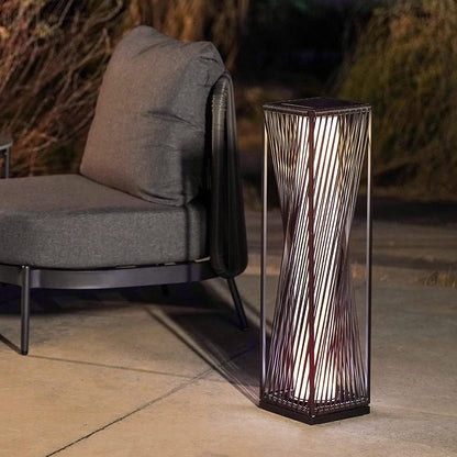 Outdoor Solar Floor Lamp Resin Wicker Solar Light Outdoor Waterproof for Yard, Garden, Pathway, Deck-Baffin, Dazzle Dance