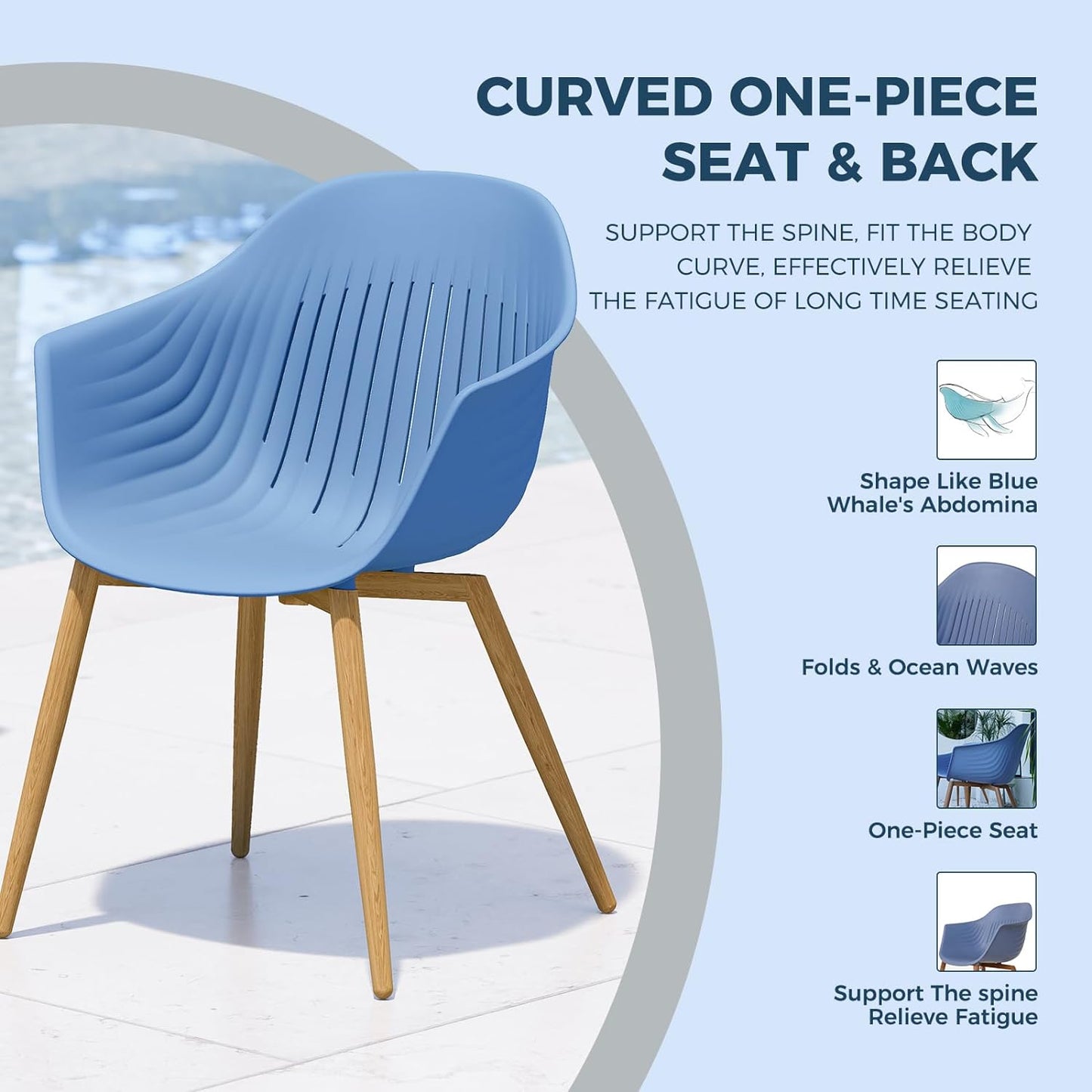 Blue Whale Outdoor Dining Chair Set