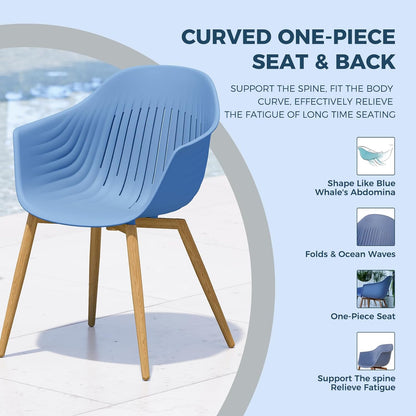 Blue Whale Outdoor Dining Chair Set
