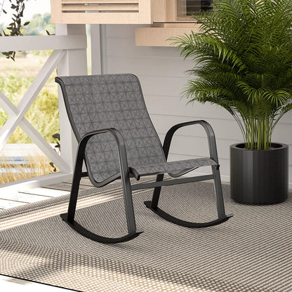 GRAND PATIO Outdoor Mesh Sling Patio Rocking Chairs for Porch, Garden, Patio