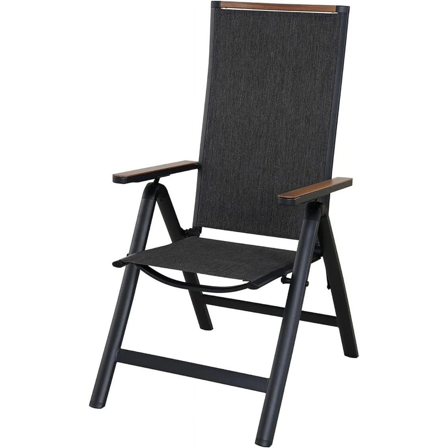 Aluminium Adjustable 6-Position High Backrest Folding Chair, No Assembly