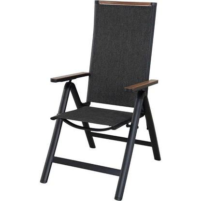 Aluminium Adjustable 6-Position High Backrest Folding Chair, No Assembly