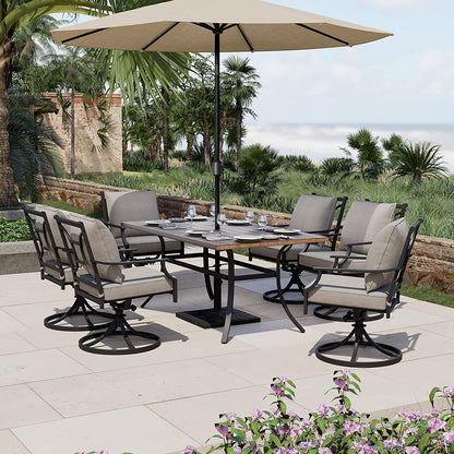 GRAND PATIO Swivel Dining Chairs Outdoor Dining Set Patio Dining Furniture Set