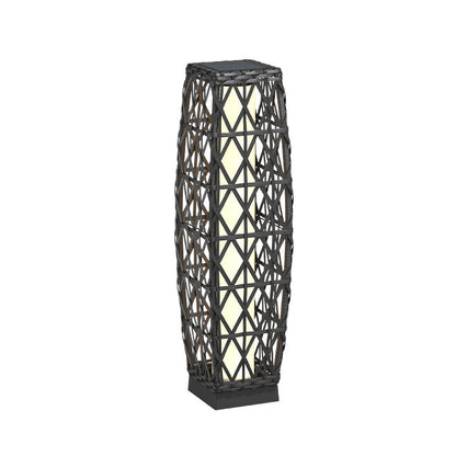 Cindy Solar Lamp, Solar-Powered Woven Resin Wicker Floor Lamp