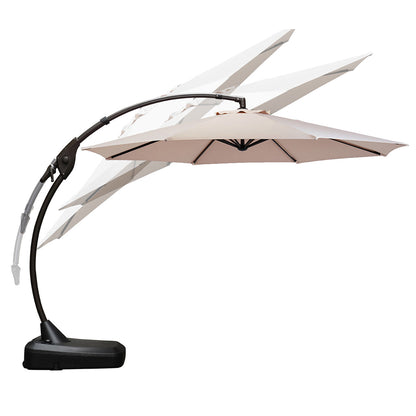 11 FT Cantilever Patio Umbrella with Base, Round Large Offset Umbrellas for Garden Deck Pool