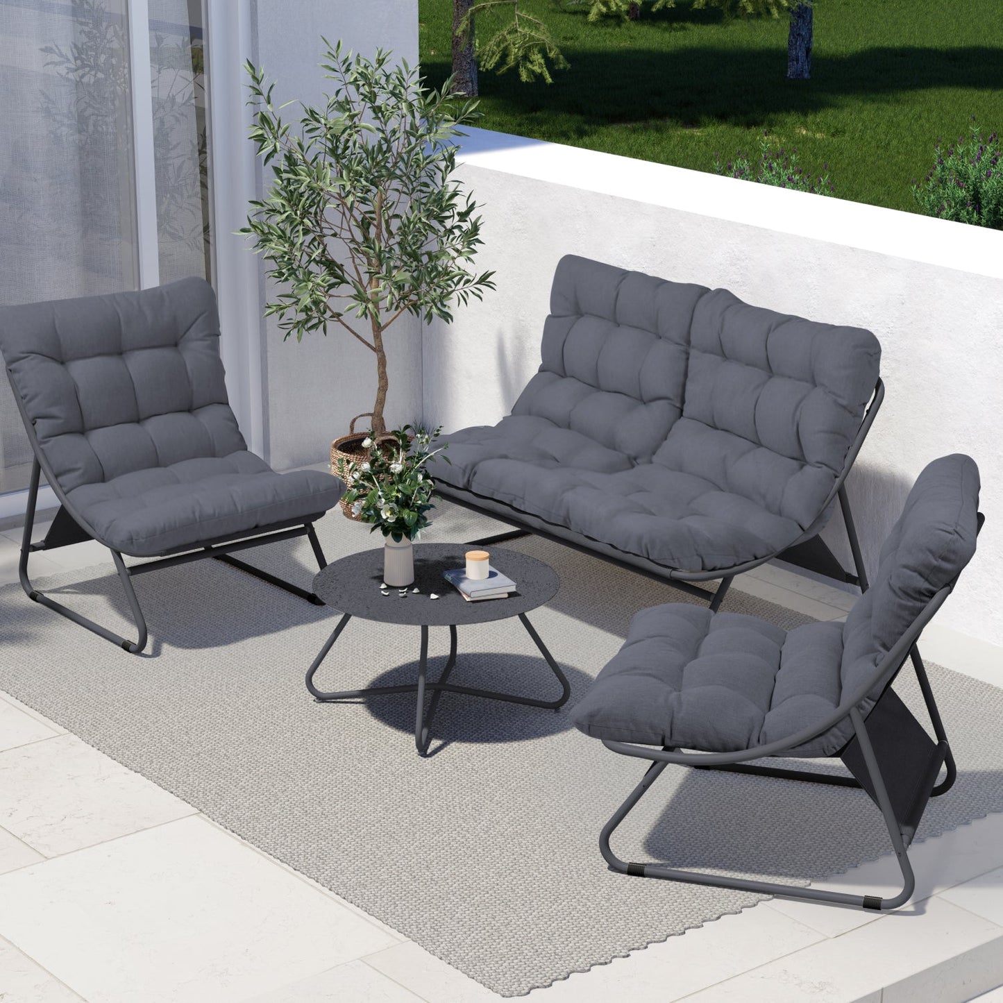 4-Piece Conversation Set  with Removable Cushion