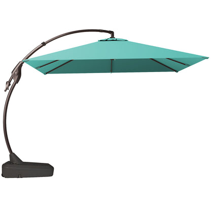 Sunbrella Cantilever Umbrella with Base, with Umbrella Cover, 10X10 FT Square Aluminum Patio Umbrella