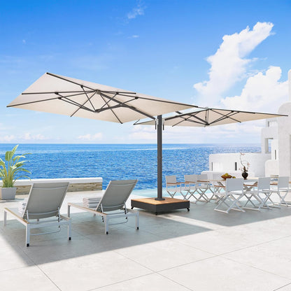 10x10 FT Large Double-Sided Patio Umbrella with Base, with Umbrella Cover