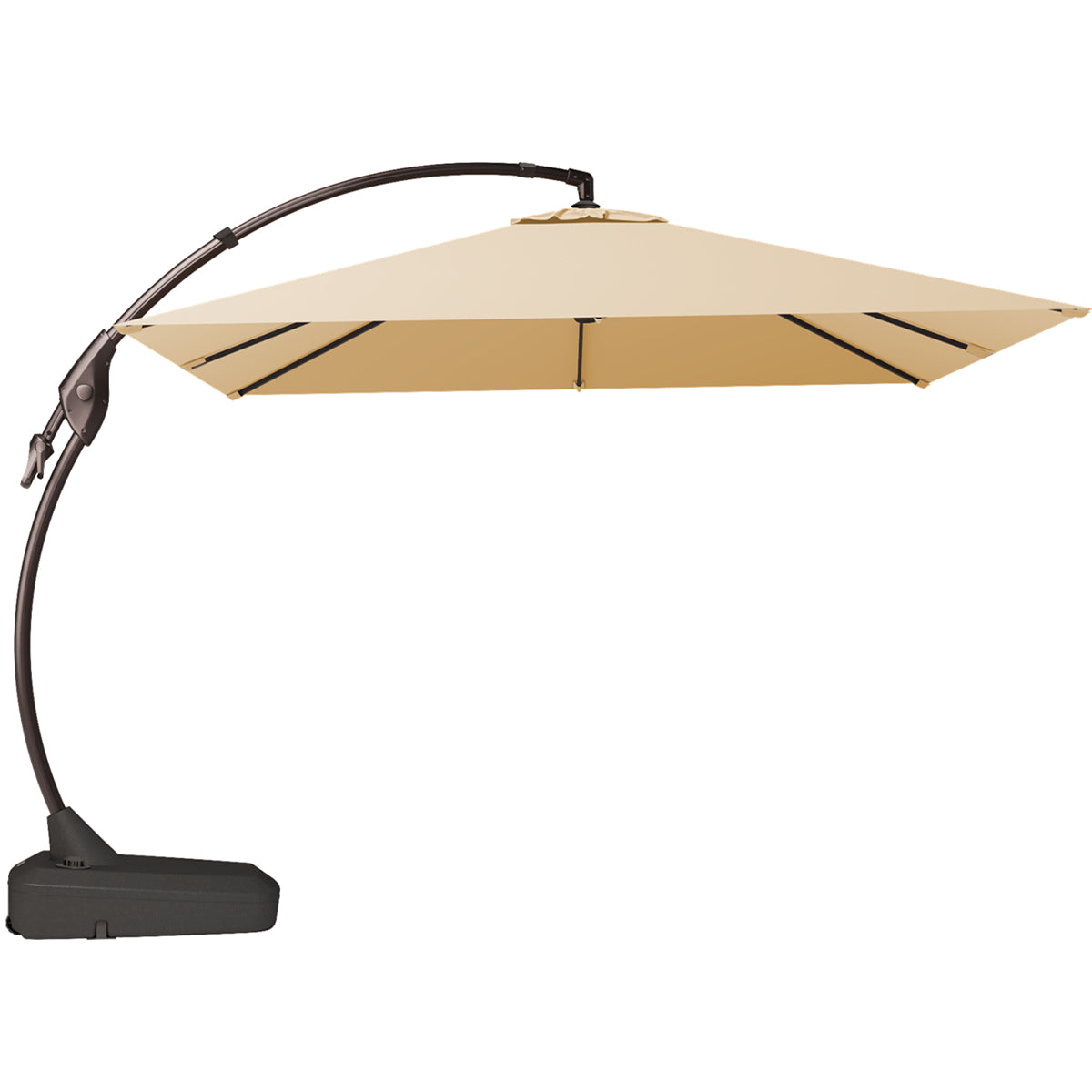 Sunbrella Cantilever Umbrella with Base, with Umbrella Cover, 10X10 FT Square Aluminum Patio Umbrella