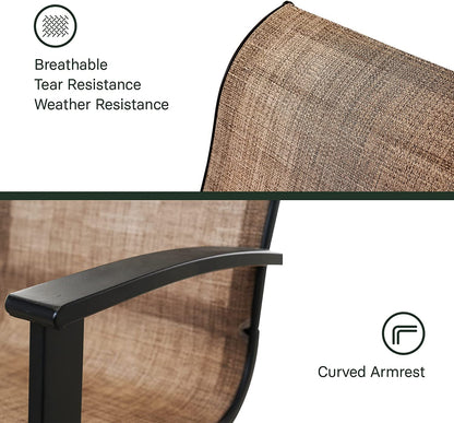 Outdoor Dining Set - Black & Grey Plaid