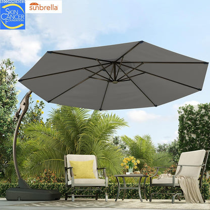 FT Deluxe NAPOLI SUNBRELLA Cantilever Umbrella with Umbrella Cover