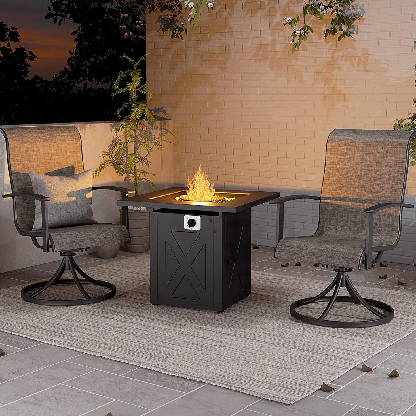 GRAND PATIO Outdoor Swivel Rocking Patio Dining Chairs Set