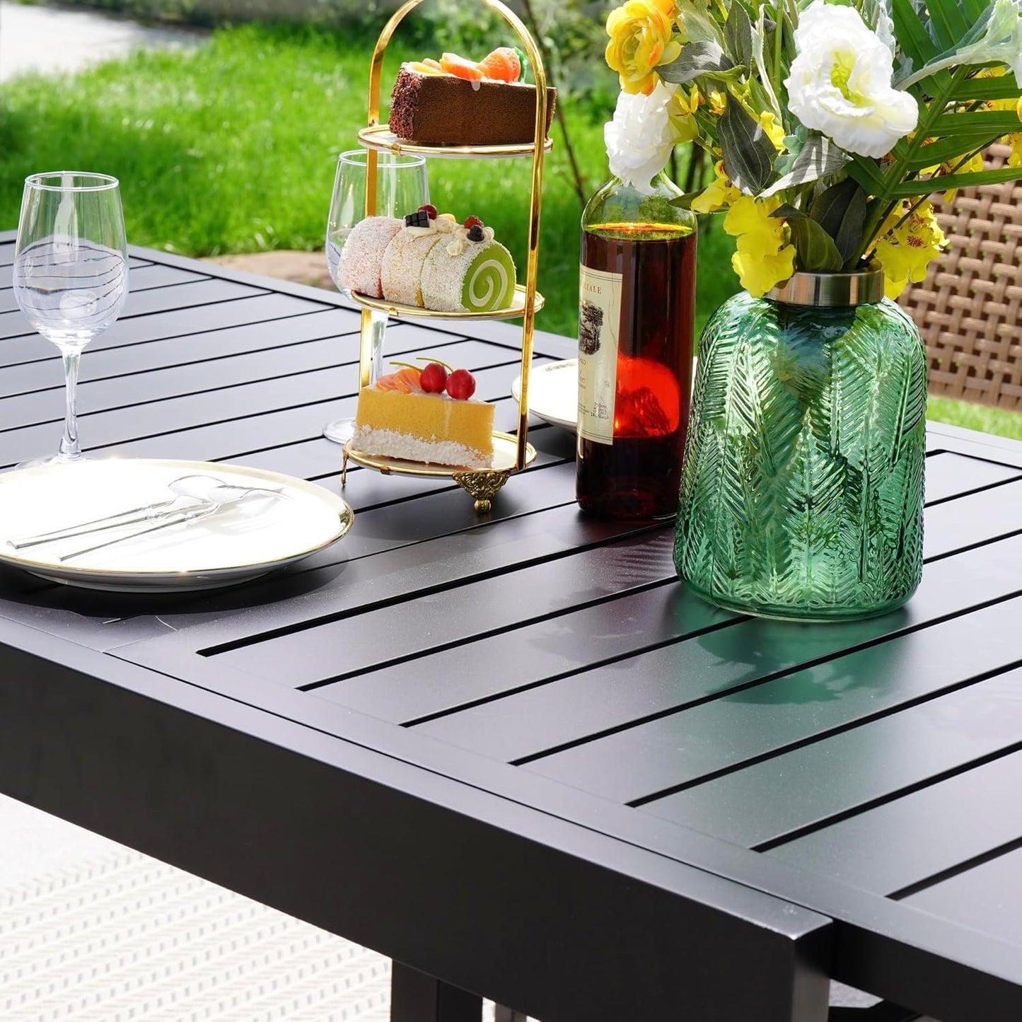 Dining Set Patio Dining Chairs, Stackable Indoor/Outdoor Dining Chairs W/Removable Cushions