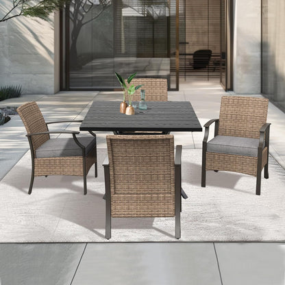 Outdoor Dinning Sets, Traditional Weather-Resistant Wicker Patio Furniture Sets