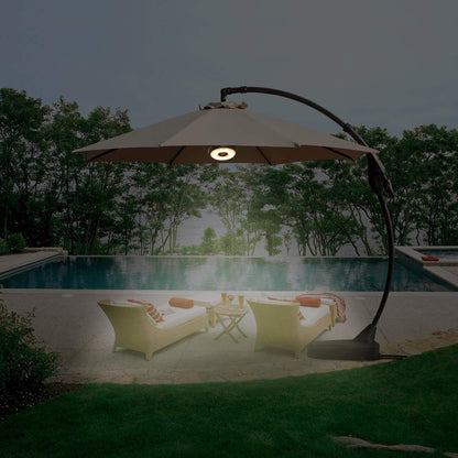 GRAND PATIO Cordless 12 LED Offset Umbrella Lights, 3 Modes Warm White Umbrella Light with Remote Control