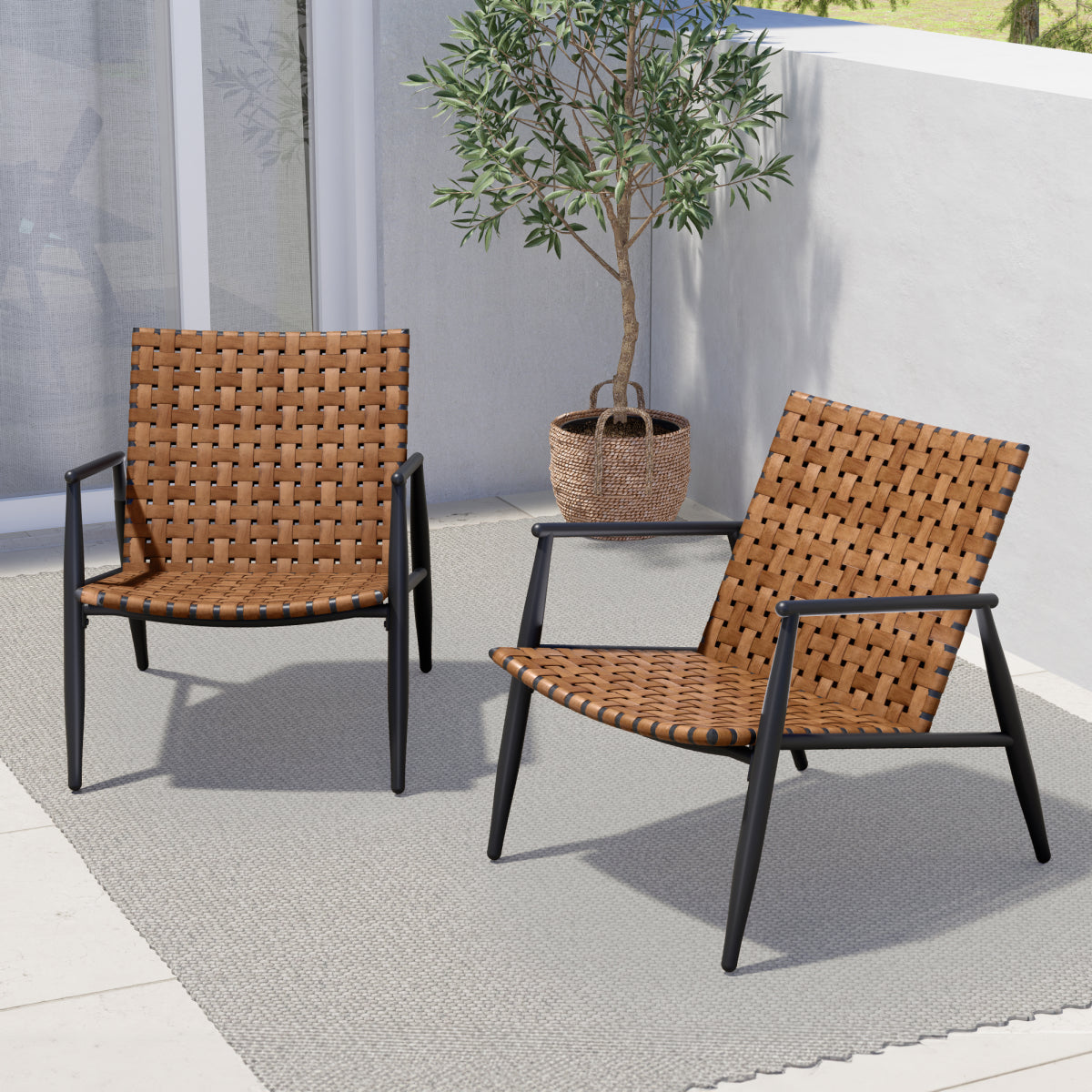 OUTDOOR AKSEL Woven Retro Lounge Chairs