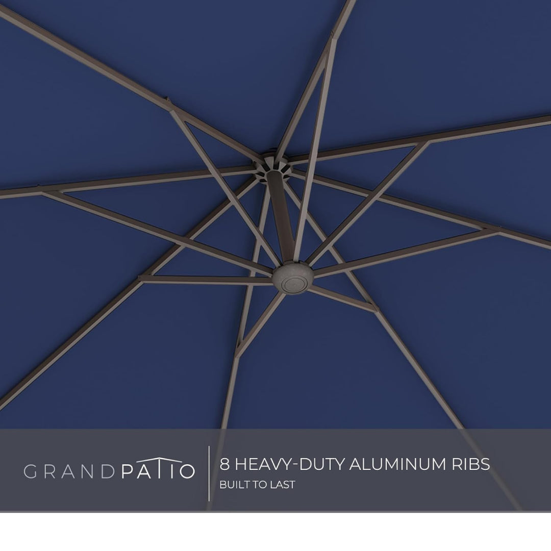 Large Rectangular Patio Umbrella with Base, with Umbrella Cover, Cantilever Umbrellas Easy Tilt