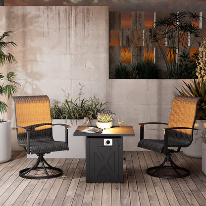 GRAND PATIO Outdoor Swivel Rocking Patio Dining Chairs Set