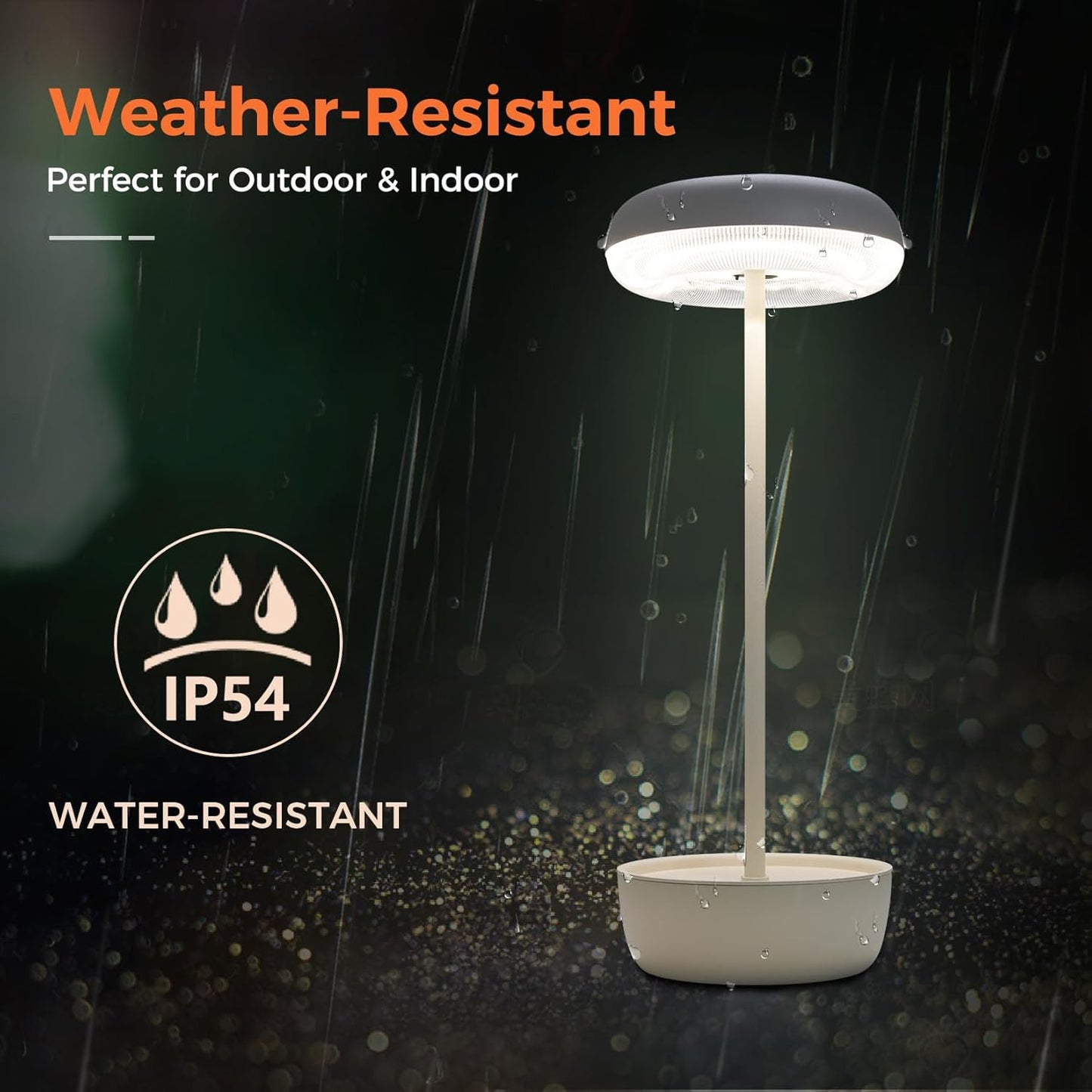 Outdoor Table Lamp Solar Table Lamp with USB-Type C
