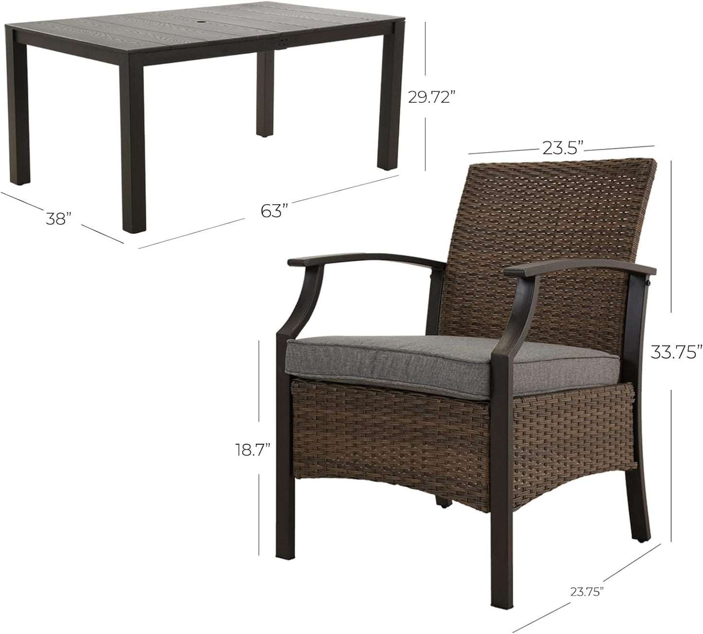 Outdoor Dinning Sets, Traditional Weather-Resistant Wicker Patio Furniture Sets