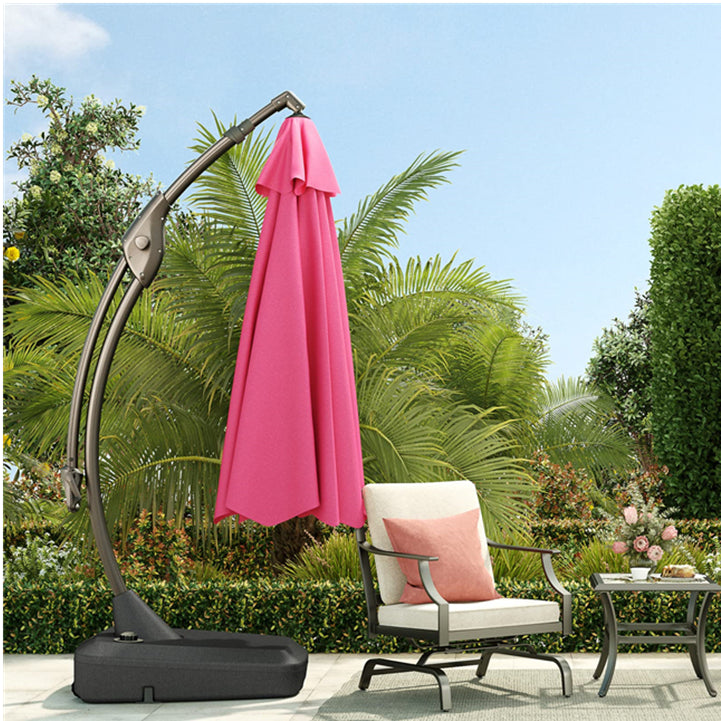 11 FT Cantilever Patio Umbrella with Base, Round Large Offset Umbrellas for Garden Deck Pool