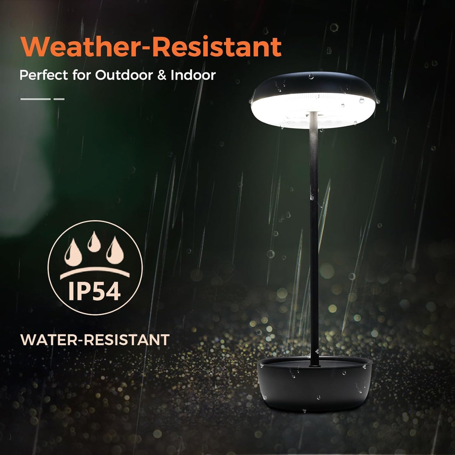 Outdoor Table Lamp Solar Table Lamp with USB-Type C