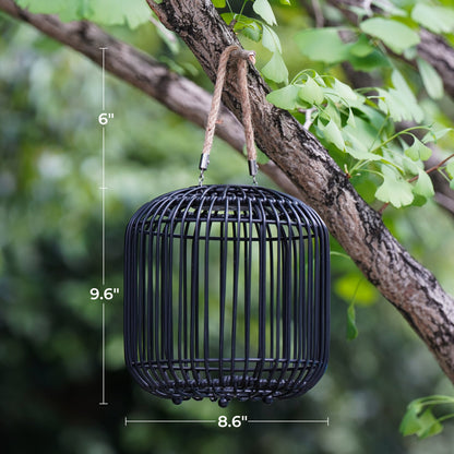 Outdoor Solar Lanterns Waterproof Wicker Rechargeable Hanging Lights