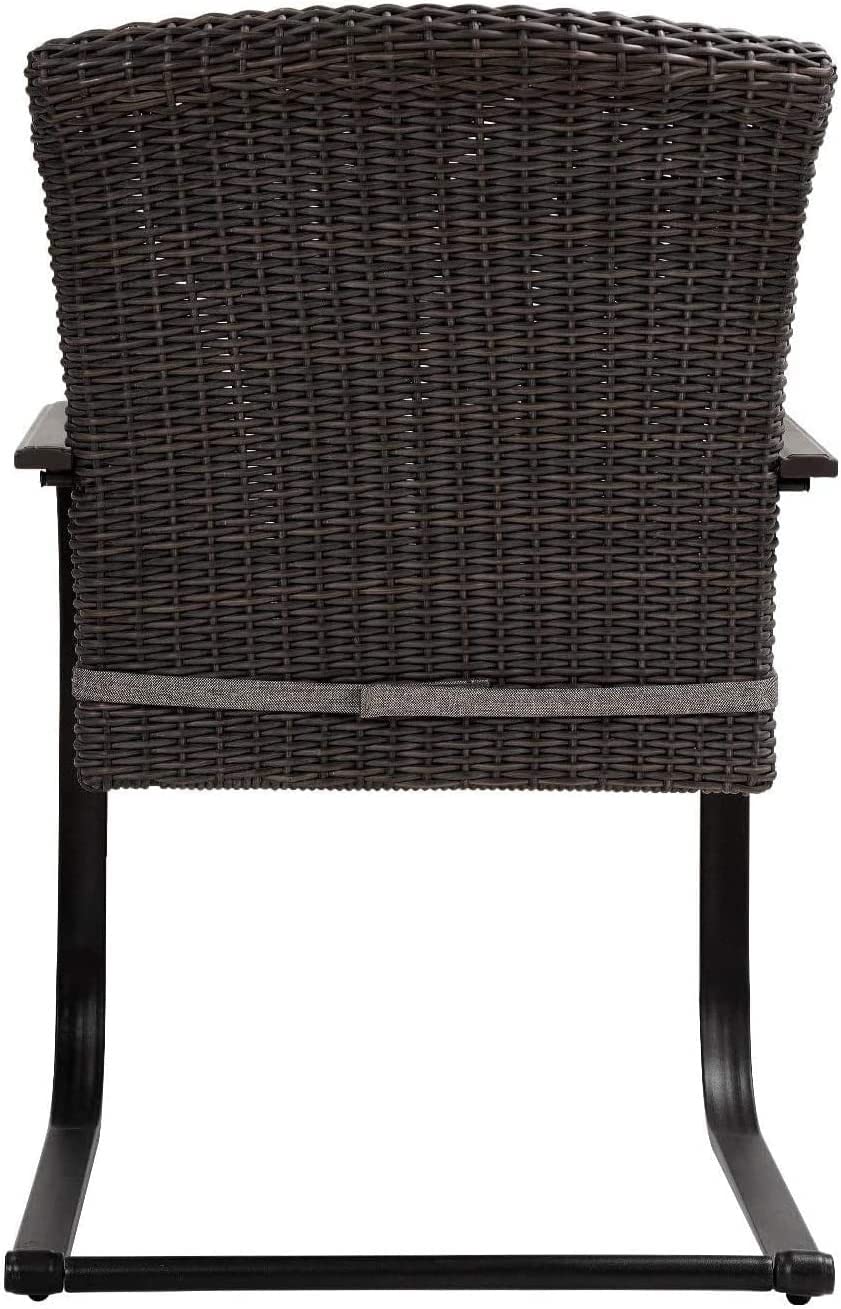 Dining Wicker Chair Set, Steel Frame Chair with Cushion