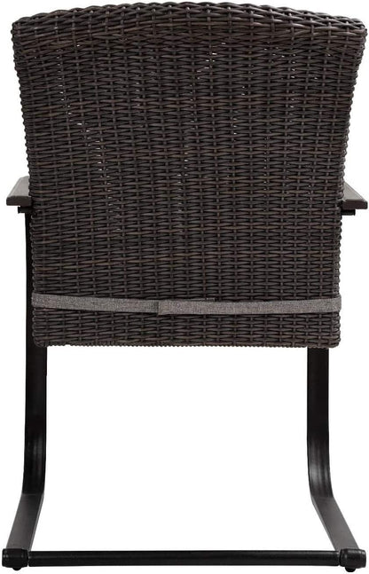 Dining Wicker Chair Set, Steel Frame Chair with Cushion