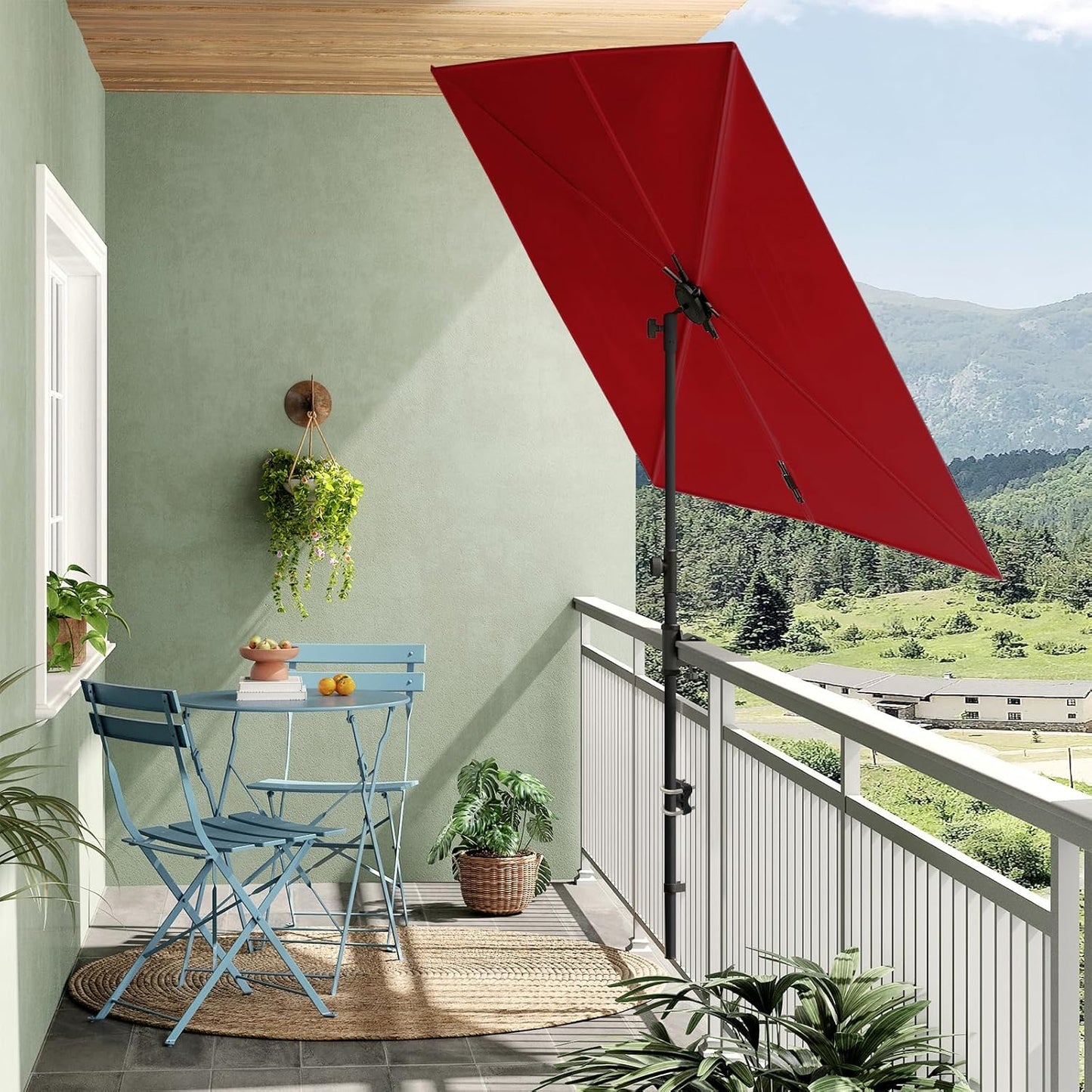 JENA 6x4 FT Rectangular Flat Patio Market Umbrella