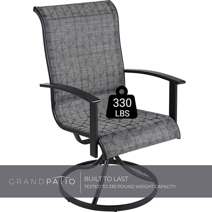 GRAND PATIO Outdoor Swivel Rocking Patio Dining Chairs Set