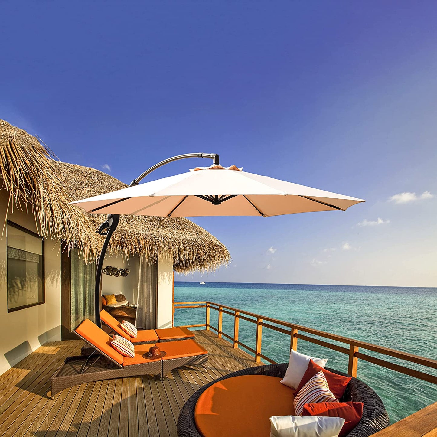 Napoli 11 FT Cantilever Offset Umbrella with 360° Rotation