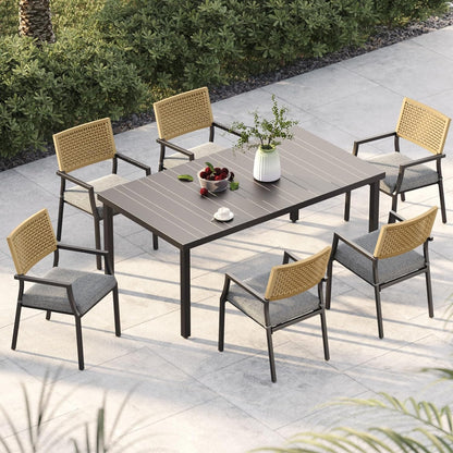 Dining Set Patio Dining Chairs, Stackable Indoor/Outdoor Dining Chairs W/Removable Cushions