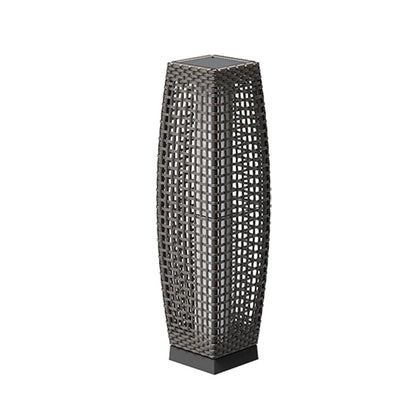 FUJI Solar-powered Woven Wicker Floor Lamp