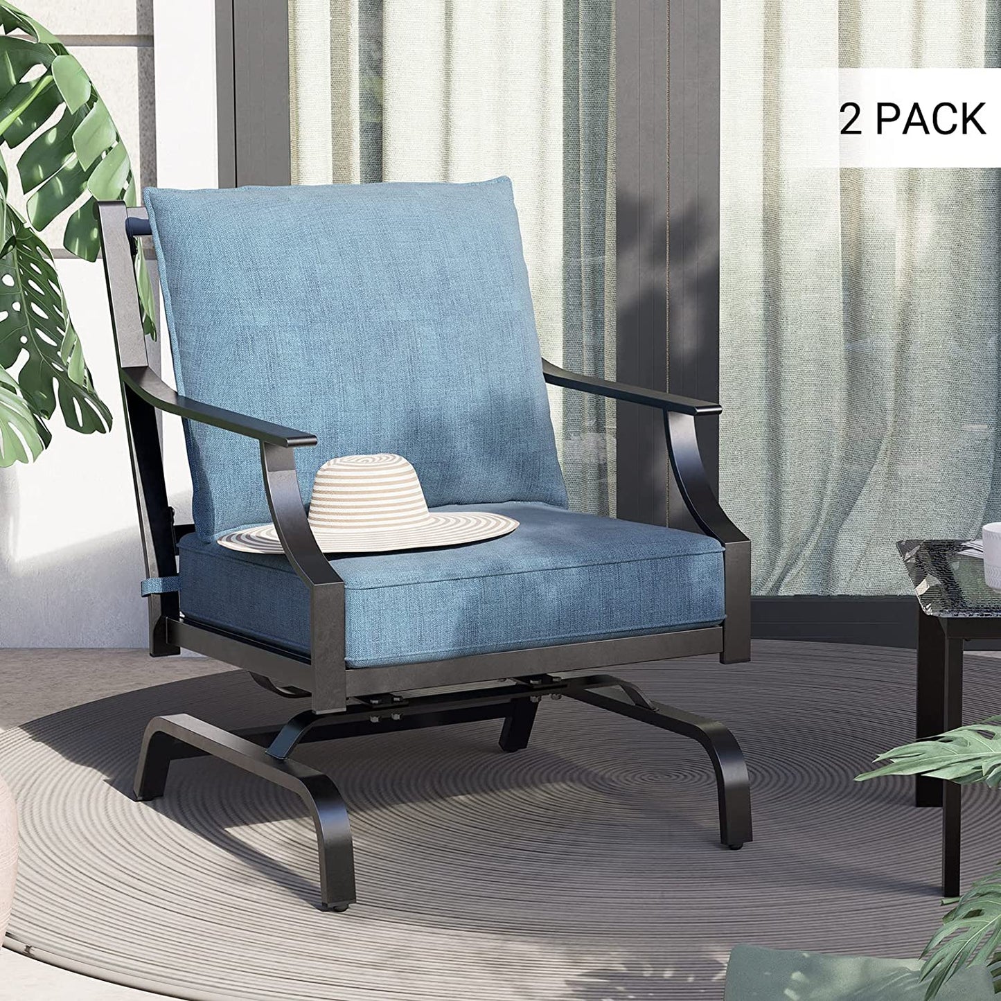 GRAND PATIO Outdoor Patio Seating Chair Metal Set of 2