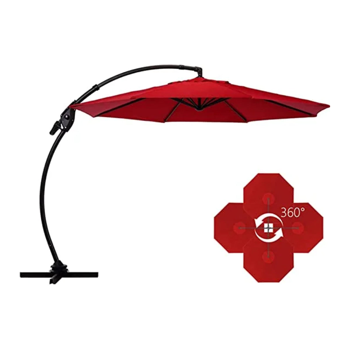 Napoli 11 FT Cantilever Offset Umbrella with 360° Rotation