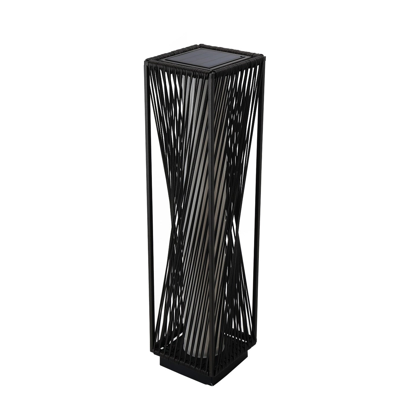 Outdoor Solar Floor Lamp Resin Wicker Solar Light Outdoor Waterproof for Yard, Garden, Pathway, Deck-Baffin, Dazzle Dance