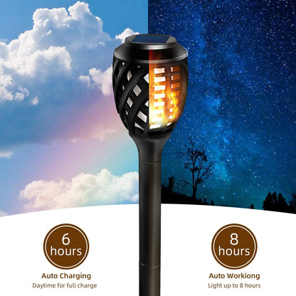 Outdoor Solar Lights, Water-Resistant Flickering Flames Torch Light, Landscape Decoration Lighting