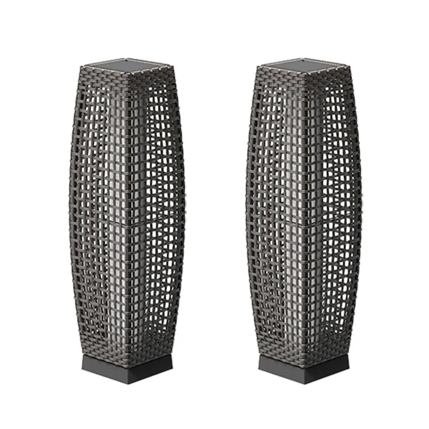 FUJI Solar-powered Woven Wicker Floor Lamp