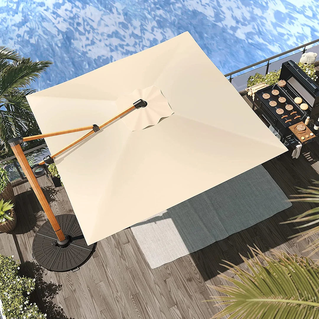 GRAND PATIO Offset Patio Umbrella,360-Degree Rotation (Weighted Base NOT INCLUDED)