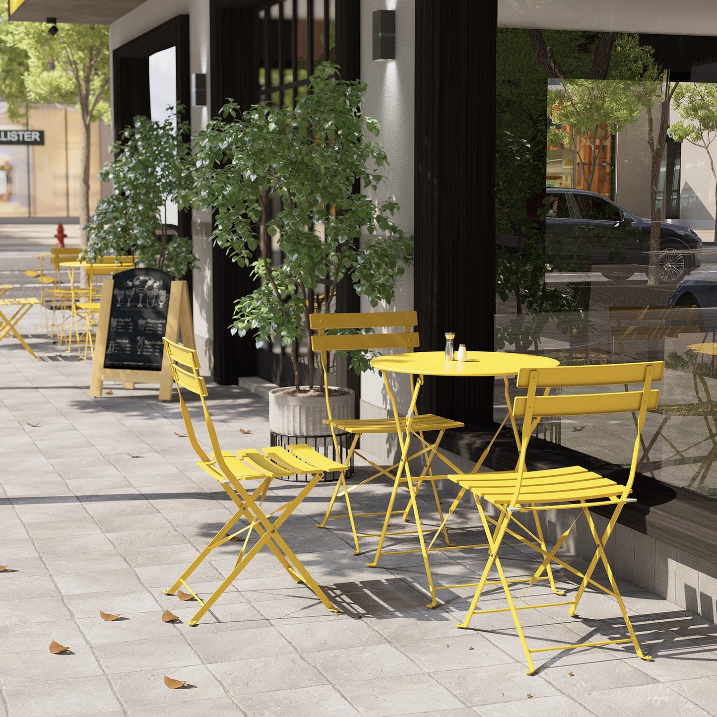 GRAND PATIO Outdoor Premium Steel 3-Piece Foldable Patio Sets