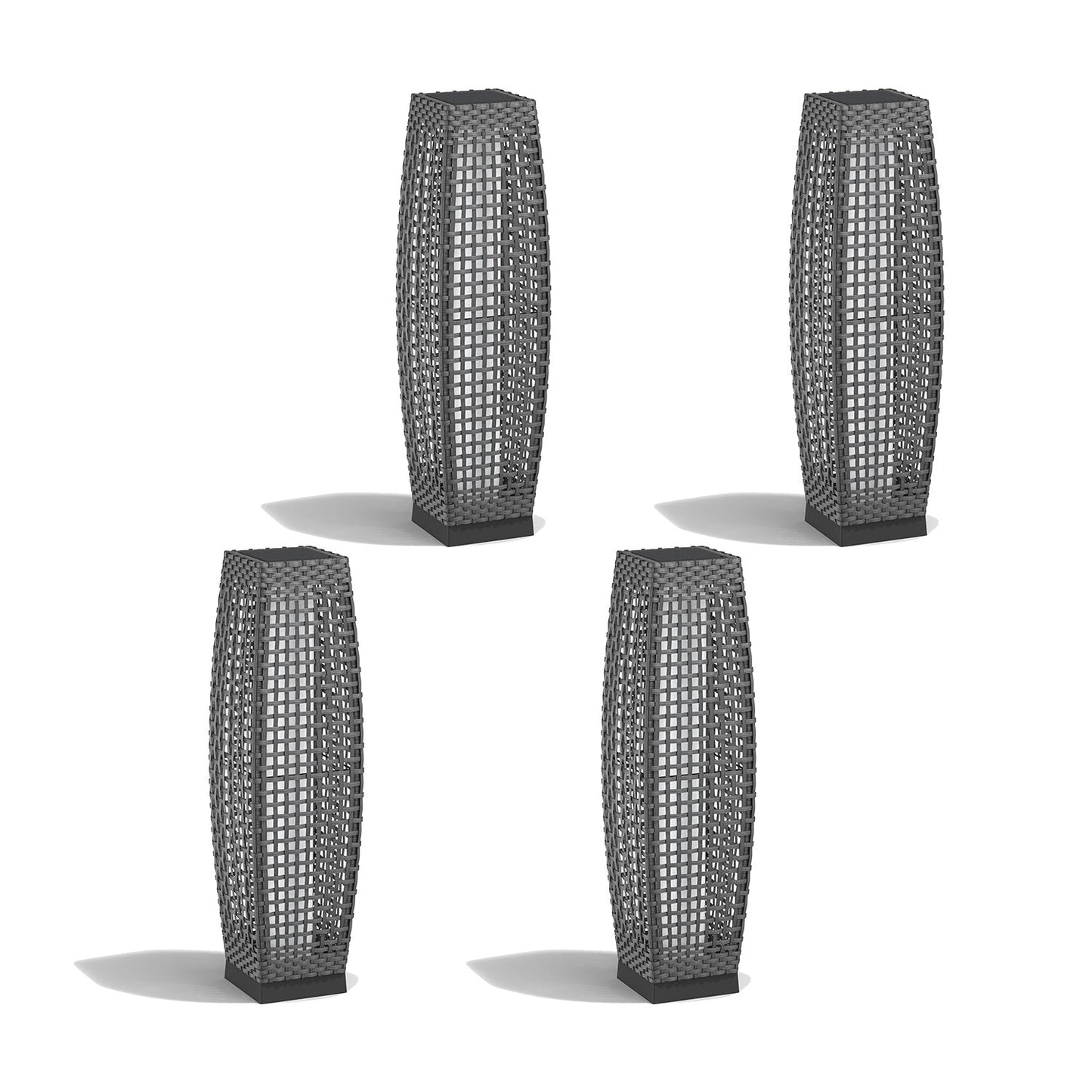 FUJI Solar-powered Woven Wicker Floor Lamp