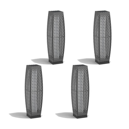 FUJI Solar-powered Woven Wicker Floor Lamp